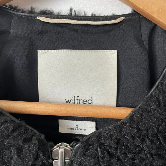 Aritzia Wilfred Chatou Fuzzy Teddy Sherpa Vest Black Size Small - Picture 7 of 8